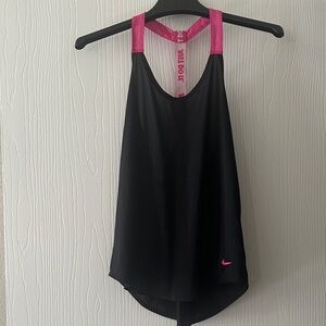 Nike Women's Black Tank Top with Pink Straps